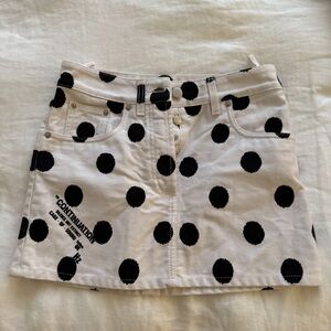 Prada Mini White Polka Dot Skirt